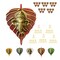 Metal Leaf Ganesha Diwali Decor Wall Hanging for Home & Office Housewarming Return Gift Pooja Favor Ganesha Decorative Wall Hanging Showpiece Pack of 1/2/5/25 Pcs